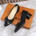 Elegant Style Bow Tie Rhinestone Chunky Heel Versatile Casual Low-cut Slip-on Shoes Made Of Lycra Fabric, Comfortable Women's Shoes_vogvips.com