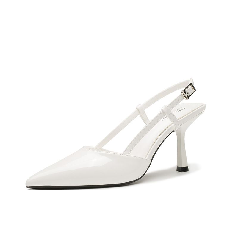 8369-5 Backless High For Women 2023 Summer New Style Closed-Toe Sandals With Thin Heels And Pointed Toe Patent Leather_vogvips.com