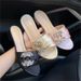 Women's Glam Rhinestone Buckle Chunky Heel Mule Sandals – Open-Toe French-Inspired Summer Slides Mini Sandals Must Sandals_vogvips.com