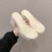 European Women's Shoes 2025 New Fashionable Transparent Straight Line Sandals Thick Sole Waterproof Platform Square Head_vogvips.com