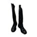Women's Shoes Metal Buckle Black Long Boots Round Toe Medium Heel Thick Heel Not Above The Knee High Boots British Style Knight Boots Women_vogvips.com
