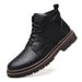 Casual Martin Boots Men's Shoes Fleece Medium Top Black High Top Tooling Boots_vogvips.com