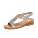 2024 Summer New Fashion Mid Heel Women's Sandals Square Toe Women's Heel Diamond Decorated Slip-On Sandals Women's Shoes_vogvips.com