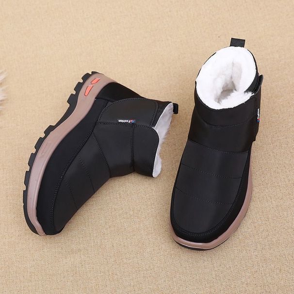 Winter Men's Pure Wool Cotton Shoes With Thick Fur And Plush, Integrated Anti Slip Snow Boots For Middle-aged And Elderly People_vogvips.com