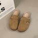 Women's Slip-On Mules Flat Shoes Breathable Soft PU Leather Casual Comfortable Fashion Footwear For All Seasons_vogvips.com