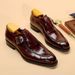 Retro Men Dress Shoes Business Loafers Slip On Pointed Toe Leather Shoes Party Formal Shoe Handmade Casual Men Shoes Plus Size48_vogvips.com