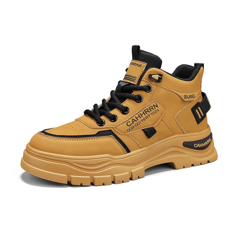 Men's Retro British Style Outdoor Casual Work Boots - High Top Leather Martin Boots With Non-Slip Thick Sole For Fashion & Comfort_vogvips.com