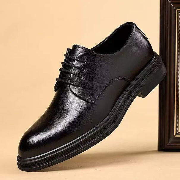 Spring And Autumn New Men's Shoes, Soft Leather Business Casual, Breathable, Youth Formal Wear, Lightweight, Durable,_vogvips.com