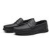 Men’s Pebble Grain Leather Penny Loafers, Slip-On Non-Slip Casual Walking Shoes_vogvips.com