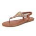 Flat Rhinestone Sandals Bohemian Comfort Summer Shoes For Women_vogvips.com
