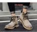 Casual Men's Cotton Boots, Velvet Warm Mid-top Shoes, Men's Martin Boots, Short Boots, Breathable Non-slip Boots_vogvips.com
