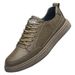 Round Head Lace-up Board Shoes Casual Low-top Breathable Sports Men's Shoes Rubber Non-slip Sole_vogvips.com