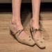 Women's Square Toe High Heels Chunky Heel Single Strap Bow Mary Jane Shoes Spring Summer Fashion Footwear_vogvips.com