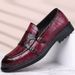 Men's Slip-On Loafers - Waterproof & Slip-Resistant Casual Dress Shoes With Buckle Detail, Comfortable PU Leather Upper, Rubber Sole_vogvips.com