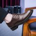 Casual Leather Shoes Men's Round Head Shallow Mouth Lace-up First Layer Work Dress Leather Shoes_vogvips.com