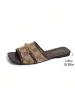 2026s New Women's Plus Size 36 43 Flat With Metal Chain Buckle Print Design Square Open Toe Outdoor Beach Slippers Free_vogvips.com