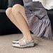 NEW Silver Pointed-toe Rhinestone Single Shoes For Women's Spring And Autumn, Fashionable Insole Height Increase, Retro Mary Jane Shoes_vogvips.com