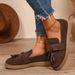Women's Thick Soled Tassel Loafers Plus Size Retro Spring Style Comfortable Low Top Shoes_vogvips.com