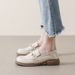 Academy Style Small Leather Shoes Women's Pearl Retro Platform Loafers Women's British Style One Pedal_vogvips.com