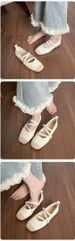 French Word With Mary Jane Shoes Flat Ballet Shoes Grandma Single Shoes Women Soft Sole_vogvips.com
