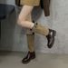 Round-Toe Thick-Soled Suede Patchwork For Women, 2026 Autumn And Winter New Vintage Belt Buckle Long Boots, Chunky Heel_vogvips.com