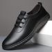 Suitable For All Seasons 【Hand-Sewn】Soft Leather Soft Sole Men's Slip-On Casual White Shoes_vogvips.com