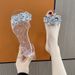 Bingbing Shiny Sequin Jelly Shoes For Women Summer Crystal Flat Peep Toe Transparent Outdoor Sandals Sandal_vogvips.com