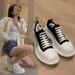 New White Sneakers 2022 New Autumn Thick-Soled Height-Increasing Dad Women's Canvas Niche Trendy Shoes For Women_vogvips.com