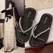 Pearl Flip-Flops For Women Summer Outdoor Toe Post French Low Heel Beach Roman Niche New Style Sandals_vogvips.com