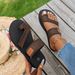 New Summer Large Size Women's Flat Toe-Loop Sandals, European American Style, Comfortable And Breathable Beach Slippers_vogvips.com