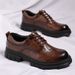 Spring New Hand-Scraped Genuine Cowhide Big Toe Martin Thick Sole Business Casual Leather Shoes Men's High-End_vogvips.com