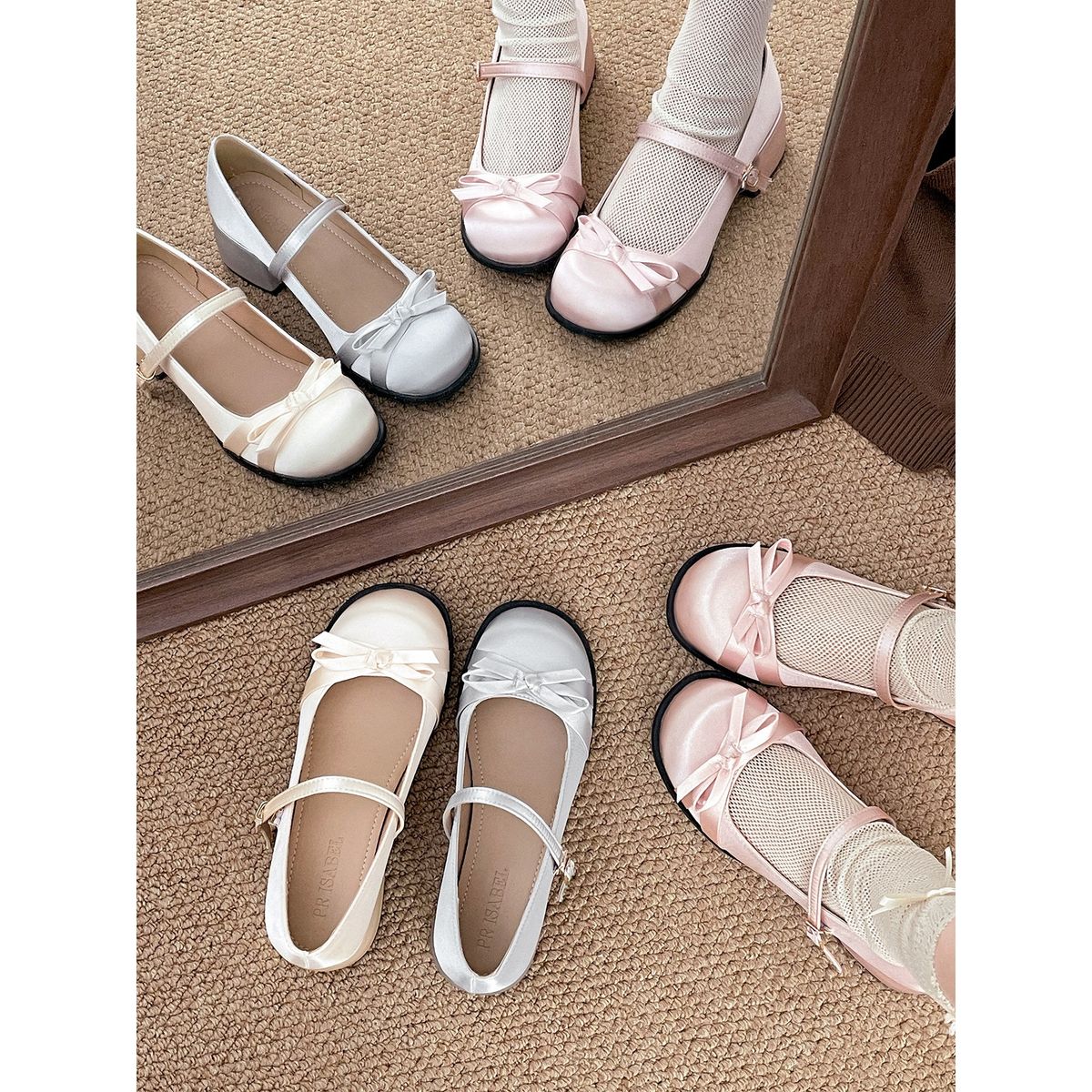 silver French-style Round-toe Shallow Thick-heeled Women's Shoes, 2026 New Spring And Autumn Model, Suitable For Pairing_vogvips.com