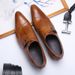 Fashio Europea British Youg Me's Formal Korea Style Tredy Busiess Buckle Slip-O Poited Toe Leather Shoes For_vogvips.com