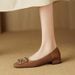 Women's Spring/Summer 2025 New Fashion Square Head, Middle Thick Heel, Hollow Out Breathable Water Diamond Rice White_vogvips.com