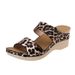Large 2025 Summer New Casual Round Head Leopard Snake Pattern High Women's Slope Heel Slippers_vogvips.com