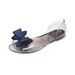 2025 Summer European And American Versatile Butterfly Transparent Crystal Sandals Women's Flat Non-Slip Jelly Peep-Toe_vogvips.com
