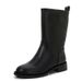 Fever Same Style For Women Western Cowboy Korean Genuine Leather Mid-Calf Low Heel Straight Tube Riding Boots_vogvips.com