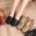 Middle-aged Mom Shoes Single Shoes Women Genuine Leather Soft Sole Middle-aged Shallow Mouth Women's Shoes Non-slip Flat Sole Flat Heel Large Size 43 Leather Shoes_vogvips.com
