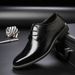 Suitable For All Seasons Pointed Toe Gentleman Trendy Leather Formal Dress Large Size Business Men's Shoes Lace-up Casual_vogvips.com
