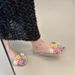 Summer New Transparent Flat Closed-Toe Sandals For Women, Non-Slip Hollow Out Clogs, Student Crystal Half Slippers_vogvips.com