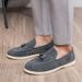 SHLIANG Plus Size Men's Shoes Retro British Style Slip-On Loafers Casual Soft Bottom Lazy Man's Shoes Breathable Round Toe Non-Leather Y0664_vogvips.com