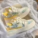 Womens Pink White Walking Shoes Anti Slip Gym Outdoor Sport Tennis Gradient Platform Sneakers With Chunky Laces_vogvips.com