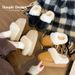 Women's Thick-Soled Suede Cotton Internet Celebrity Style, Forest-Style Furry Winter Warm Indoor Home Slippers, Outdoor_vogvips.com