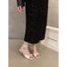 French Style Black Satin High Heel Sandals Fairy 2024 New Summer Dress Elegant Thin Strap Roman Shoes_vogvips.com