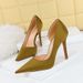 Elegant Pointed-Toe Stiletto Heels With Side Cut-Out Design - Satin Evening Pumps For Women (Sizes 34-43) Women's Shoes, Single Shoes_vogvips.com