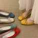 Height Increasing Shallow Mouth Red Early Spring Single Shoe Women's New One Foot Stepping Scoop Fairy Style French Bean_vogvips.com