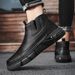 European Warm Series Autumn Winter New Side Zipper Mid-Top Casual Workwear Trendy Fashion Martin Boots Slip-On High-Top Men's Shoes_vogvips.com