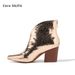 Women's Snake Print Pointed Toe Ankle Boots - Chunky Heel Bare Booties For Fall/Winter_vogvips.com