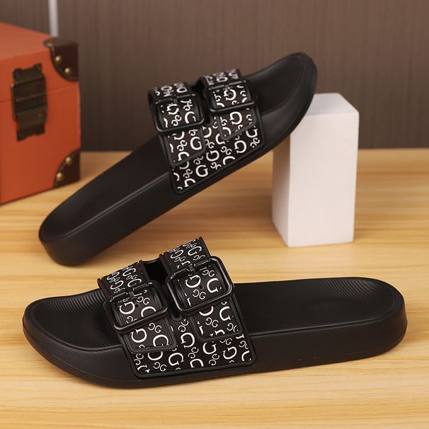 Men Slippers Sneaker Leather Men's Sneakers Summer Beach Shoes For Male Large Size Black Casual Sandals_vogvips.com