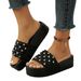 Rhinestone Sponge Platform Sandals For Women Summer Beach Holiday Slippers_vogvips.com